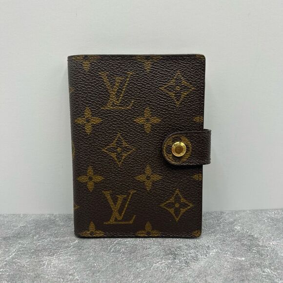 Louis Vuitton Monogram Etui Palm Cover Dark Brown Coated Canvas Snap - Picture 1 of 15
